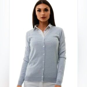 KNITTONS XL Merino Wool Grey lightweight long sleeve gorpcore classic cardigan